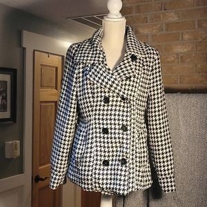 Bongo houndstooth pea coat